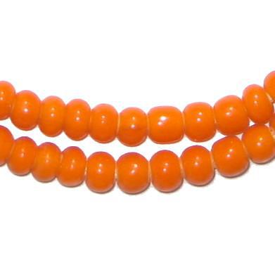 Orange White Heart Beads (6mm) - The Bead Chest