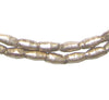 Folded White Metal Plate Ethiopian Metal Beads (11x5mm)