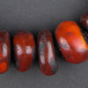 Moroccan Translucent Red Amber Resin Beads (Graduated)