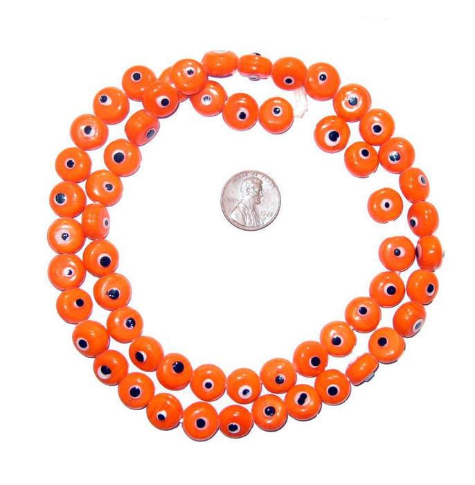Orange Evil Eye Beads - The Bead Chest