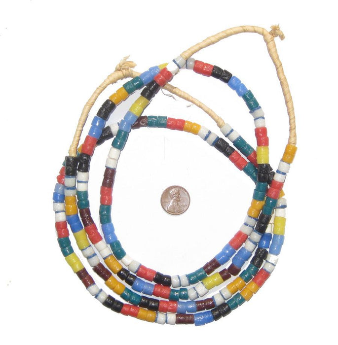 Multicolor Sandcast Cylinder Beads - The Bead Chest
