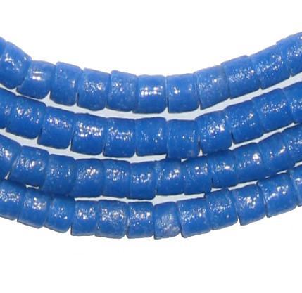 Ocean Blue Sandcast Cylinder Beads - The Bead Chest