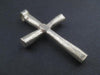 Ethiopian White Metal Cross Pendant (60x30mm) - The Bead Chest