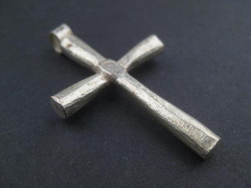 Ethiopian White Metal Cross Pendant (60x30mm)