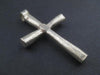 Ethiopian White Metal Cross Pendant (60x30mm)