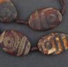 Oval-shaped Tibetan Agate Medallion Beads (29x20mm)