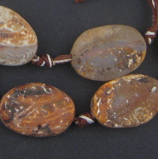 Sandstone Agate Flat Medallion Beads (25x17mm) - The Bead Chest