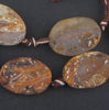 Sandstone Agate Flat Medallion Beads (25x17mm)