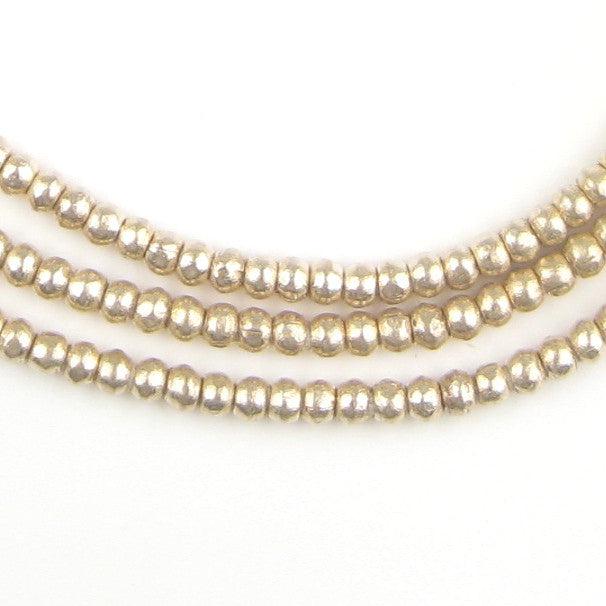 Round White Metal Ethiopian Beads (3mm) - The Bead Chest