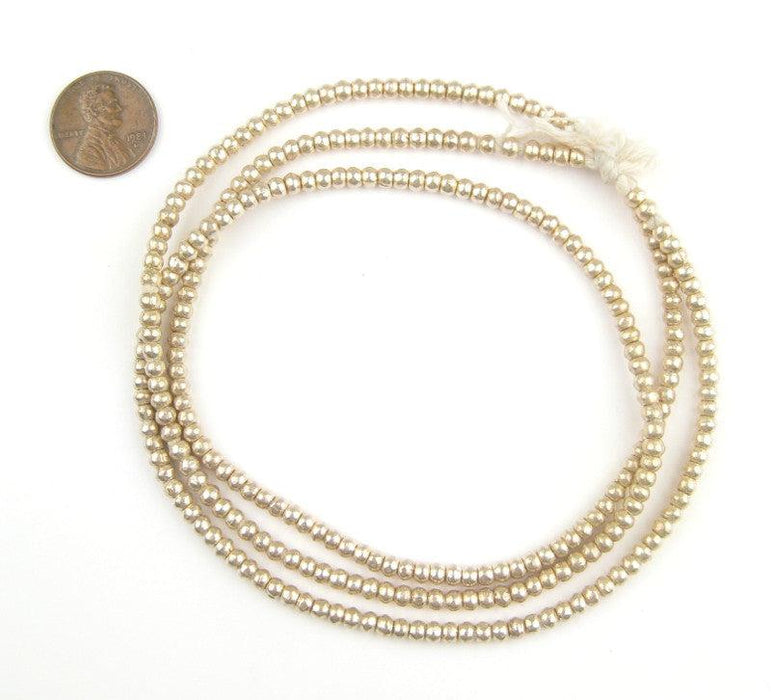 Round White Metal Ethiopian Beads (3mm) — The Bead Chest