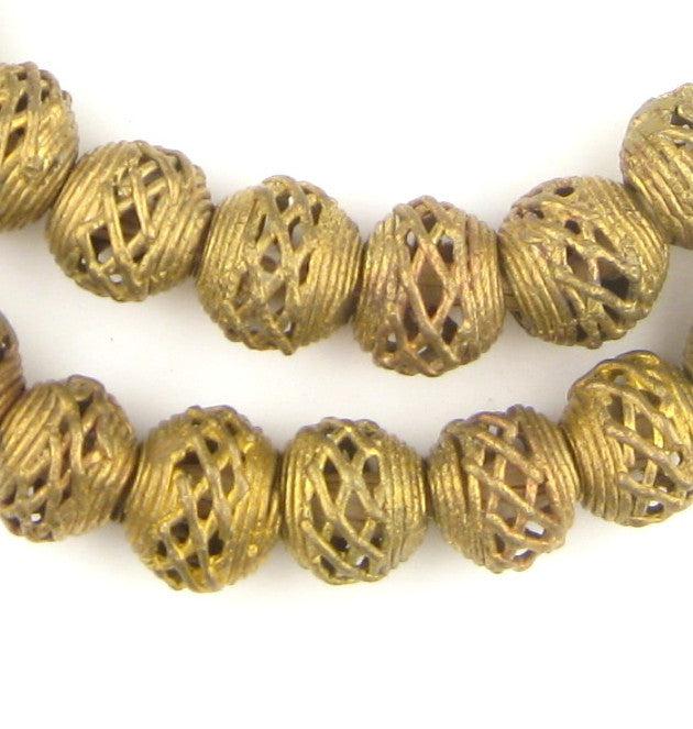 Brass Filigree Globe Beads (14mm) - The Bead Chest