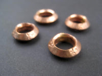 Brass Ethiopian Wollo Rings 18mm Set of 4 African Large Hole Handmade Brass Ethiopian Wollo Rings 18mm Set of 4 African Large Hole Handmade