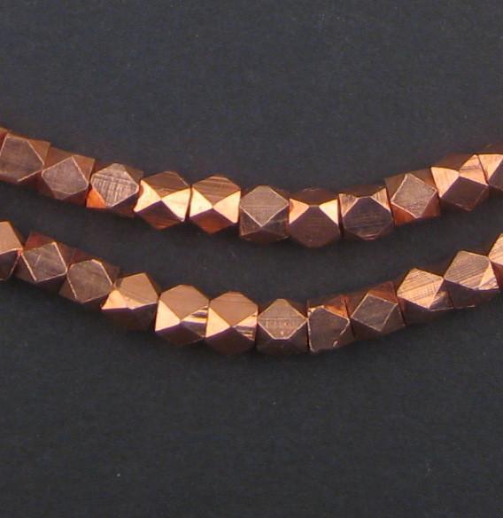 Diamond Cut Faceted Copper Beads (5mm) - The Bead Chest