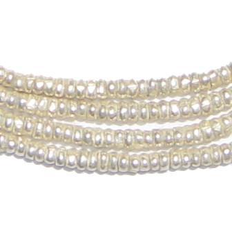 White Metal Heishi Ethiopian Beads (Set of 2) - The Bead Chest
