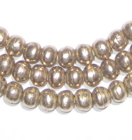 Round White Metal Ethiopian Beads (6mm) - The Bead Chest