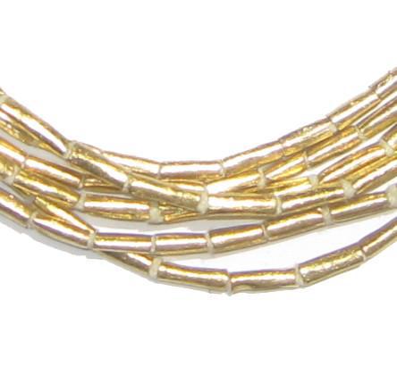 Brass Tube Ethiopian Beads (7x2mm) - The Bead Chest