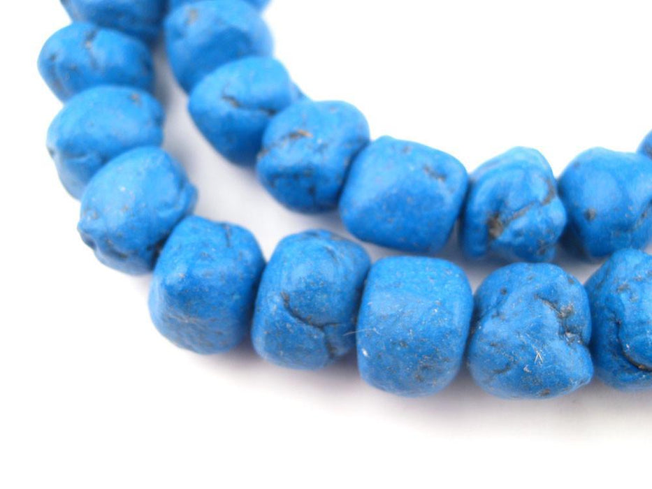 Deep Blue Moroccan Pottery Beads (Chunk) - The Bead Chest