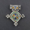 Multicolor Enameled Berber Cross Pendant (48 x 42mm)