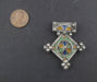 Multicolor Enameled Berber Cross Pendant (48 x 42mm) - The Bead Chest