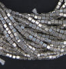 White Metal Mini Cube Beads (2mm)