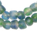 Light-Blue Green Swirl Recycled Glass Beads (14mm) - The Bead Chest
