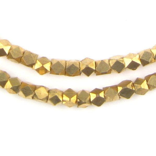 Diamond Cut Faceted Brass Beads (5mm) - The Bead Chest
