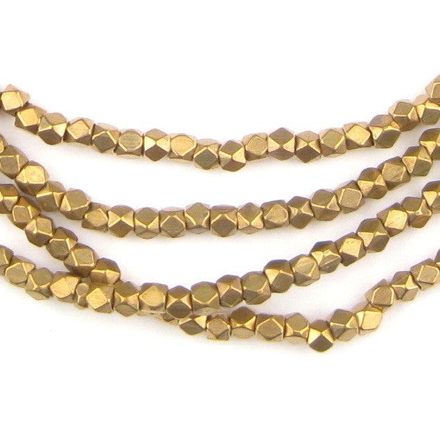 Diamond Cut Faceted Antiqued Brass Beads (3mm) - The Bead Chest