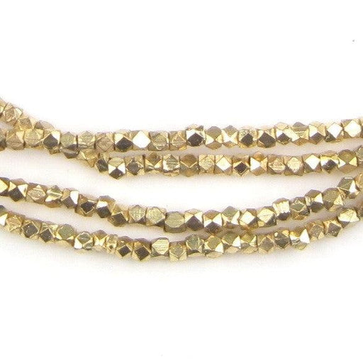 Tiny Diamond Cut Faceted Gold Color Beads (2mm) - The Bead Chest