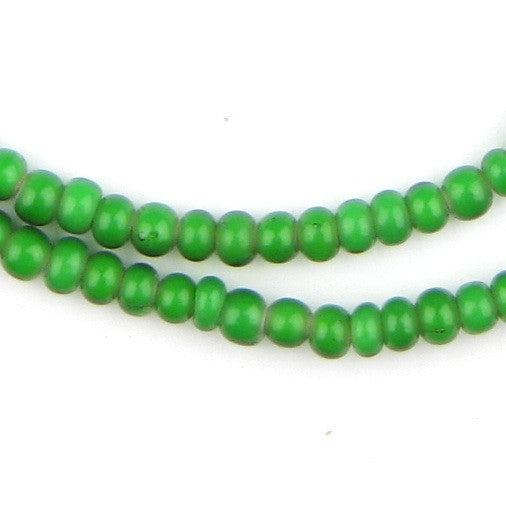 Green White Heart Beads (4-5mm) - The Bead Chest