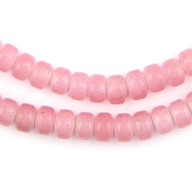 Rose White Heart Beads (7mm) - The Bead Chest