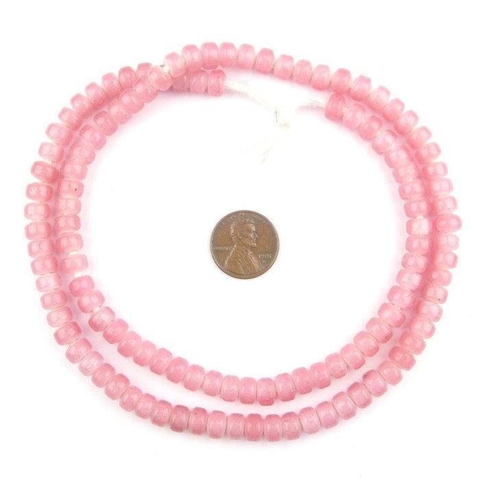 Rose White Heart Beads (7mm) - The Bead Chest