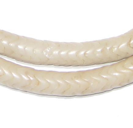Bone White Glass Snake Beads (9mm) - The Bead Chest