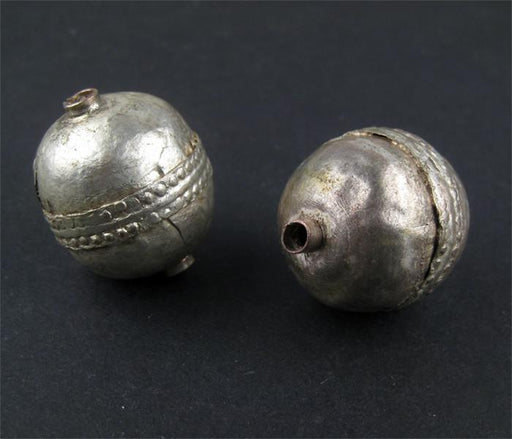Jumbo Artisanal Ethiopian Silver Bead (Set of 2)