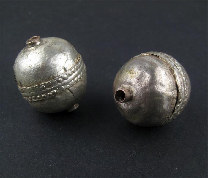 Jumbo Artisanal Ethiopian Silver Bead (Set of 2) - The Bead Chest