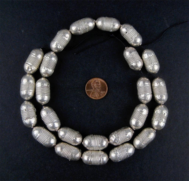 Elongated Fancy Coin Metal Beads (22 Count) - The Bead Chest