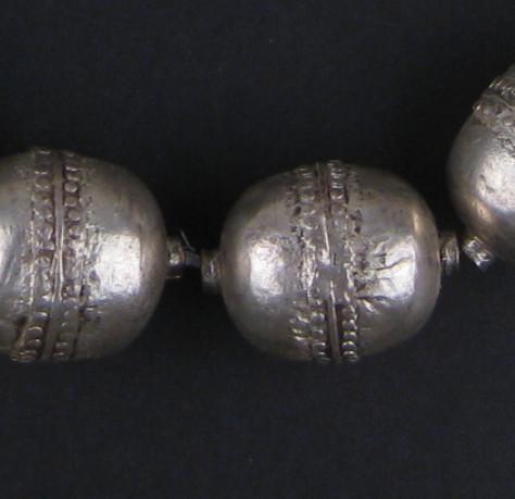 Jumbo Artisanal Ethiopian Silver Beads (Strand) - The Bead Chest