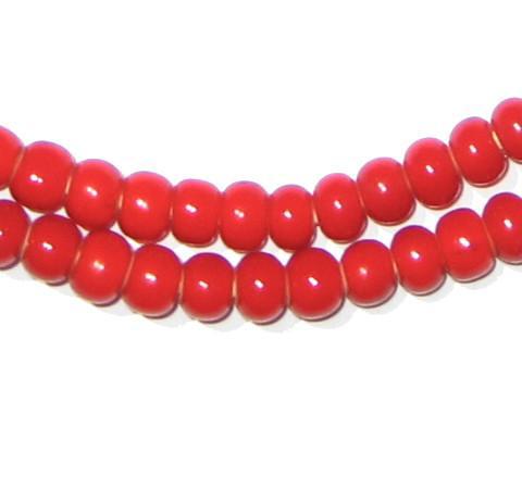 Red White Heart Beads (6mm) - The Bead Chest