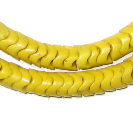 Glass Snake Beads, Vibrant Yellow (Large) - The Bead Chest