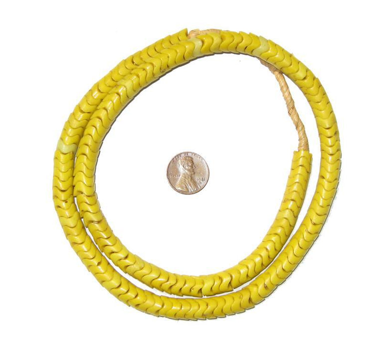 Glass Snake Beads, Vibrant Yellow (Large) - The Bead Chest