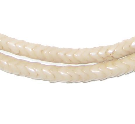 Glass Snake Beads, Bone Color (6mm) - The Bead Chest