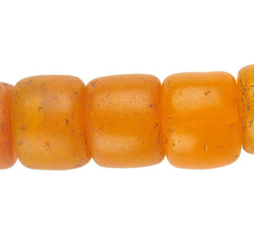 Old Mixed Orange Cylinder Tomato Beads - The Bead Chest