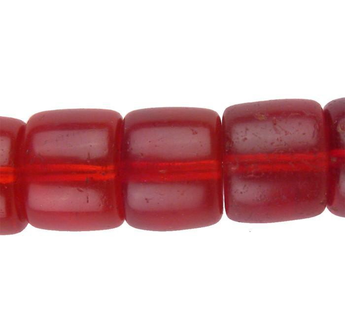 Old Translucent Red Cylinder Tomato Beads - The Bead Chest