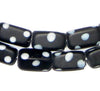 Black Rectangular Polka Dot Skunk Beads (9x19mm)