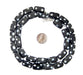 Black Rectangular Polka Dot Skunk Beads (9x19mm) - The Bead Chest
