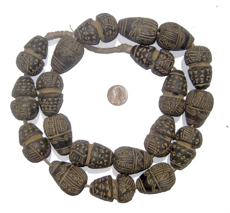 Mali Clay Spindle Cone Beads - The Bead Chest