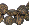 Mali Clay Spindle Disk Beads (Tribal Design)