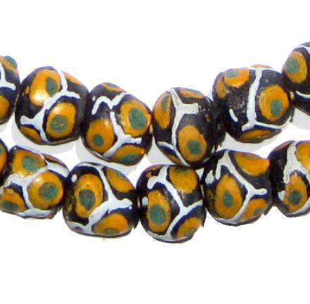 Eye Mosaic Krobo Powder Glass Beads - The Bead Chest