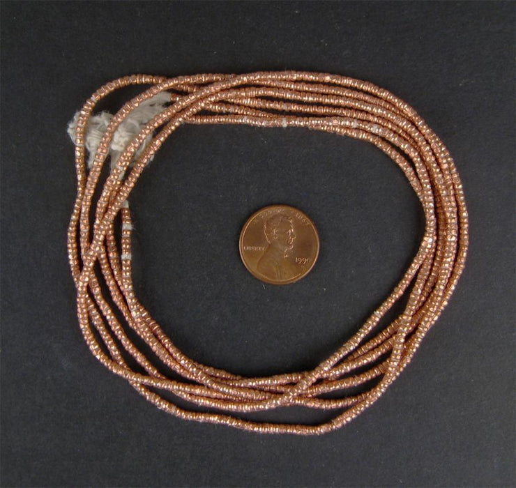 Copper Heishi Ethiopian Beads (2mm) - The Bead Chest
