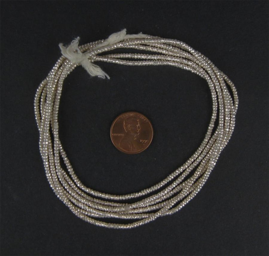 Small Silver Heishi Ethiopian Beads — The Bead Chest