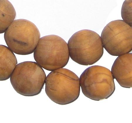 Round Olive Wood Beads from Bethlehem (15mm) - The Bead Chest